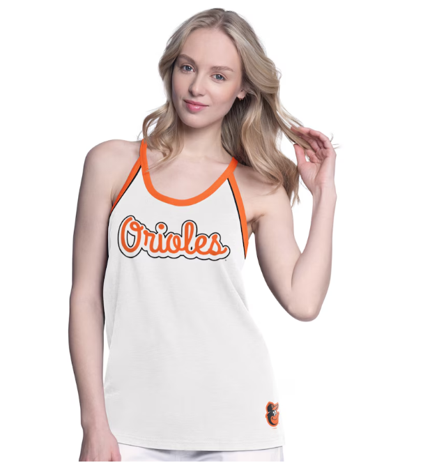 Baltimore Orioles G-III Women Curveball Tank Top- White