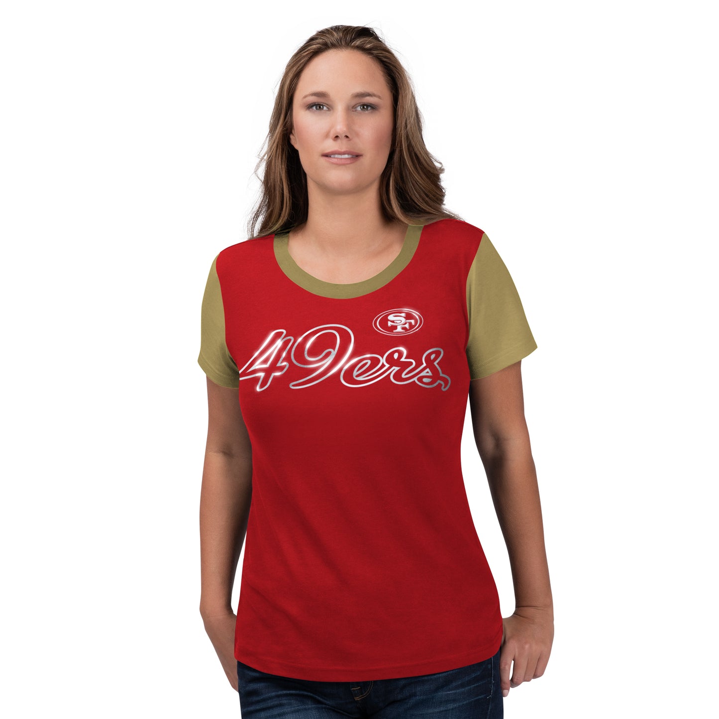 San Francisco 49ers G-III Women's Trophy Foil Print T-Shirt - Red