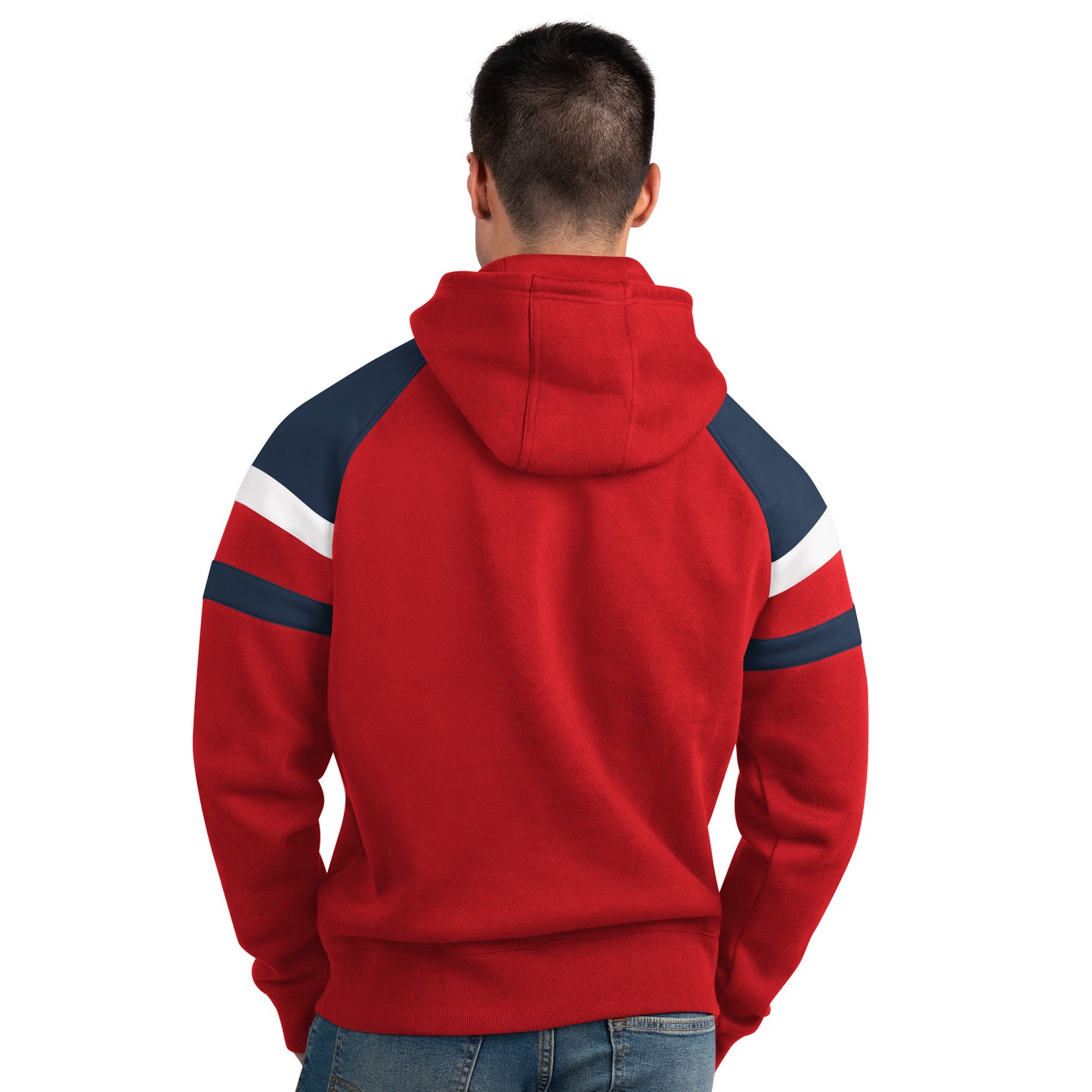 Washington Capitals Starter Draft Fleece Pullover Hooded Sweat Shirt- Red/Blue
