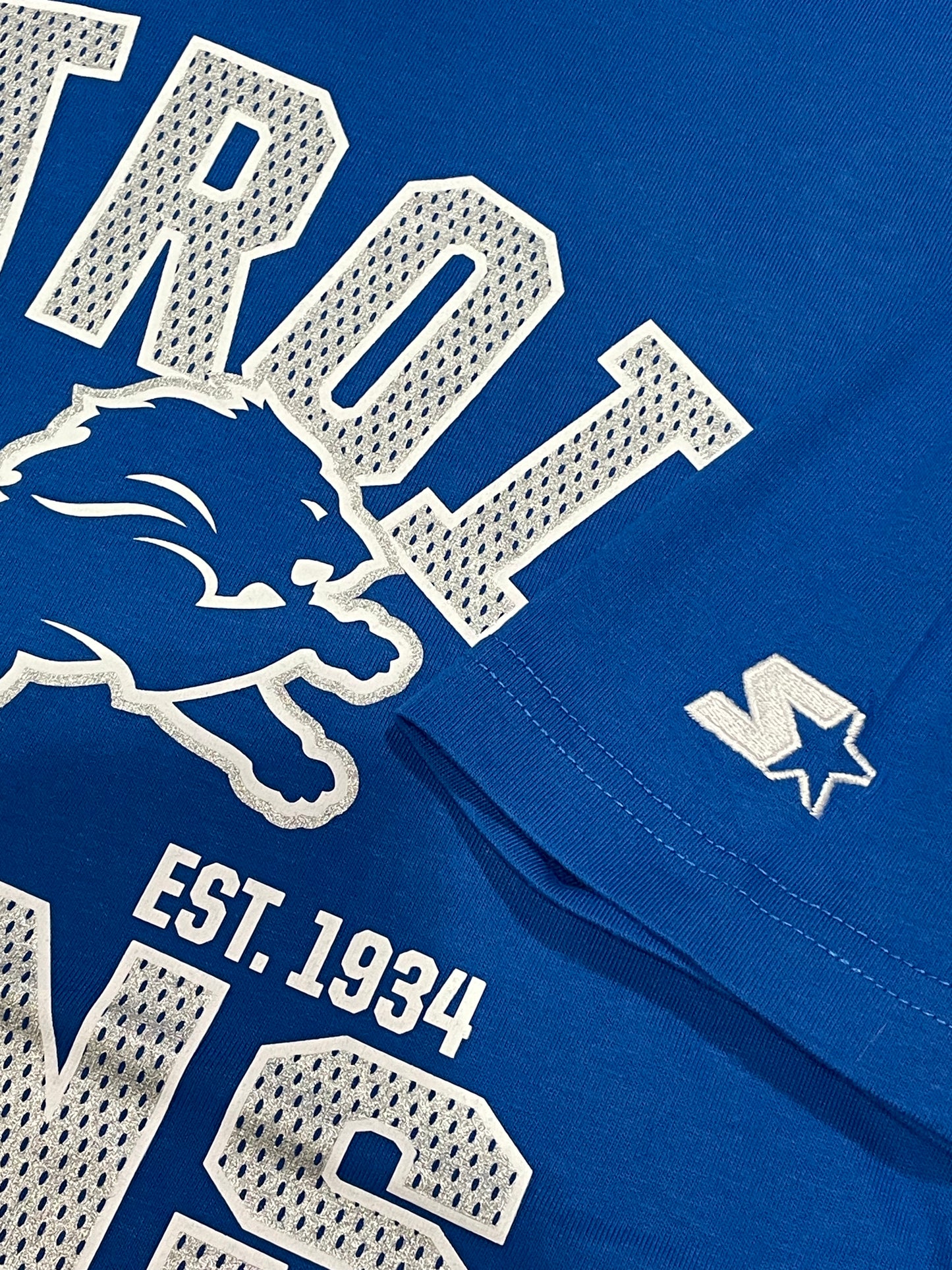 Detriot Lions Men's Starter Defender T-Shirt- Blue