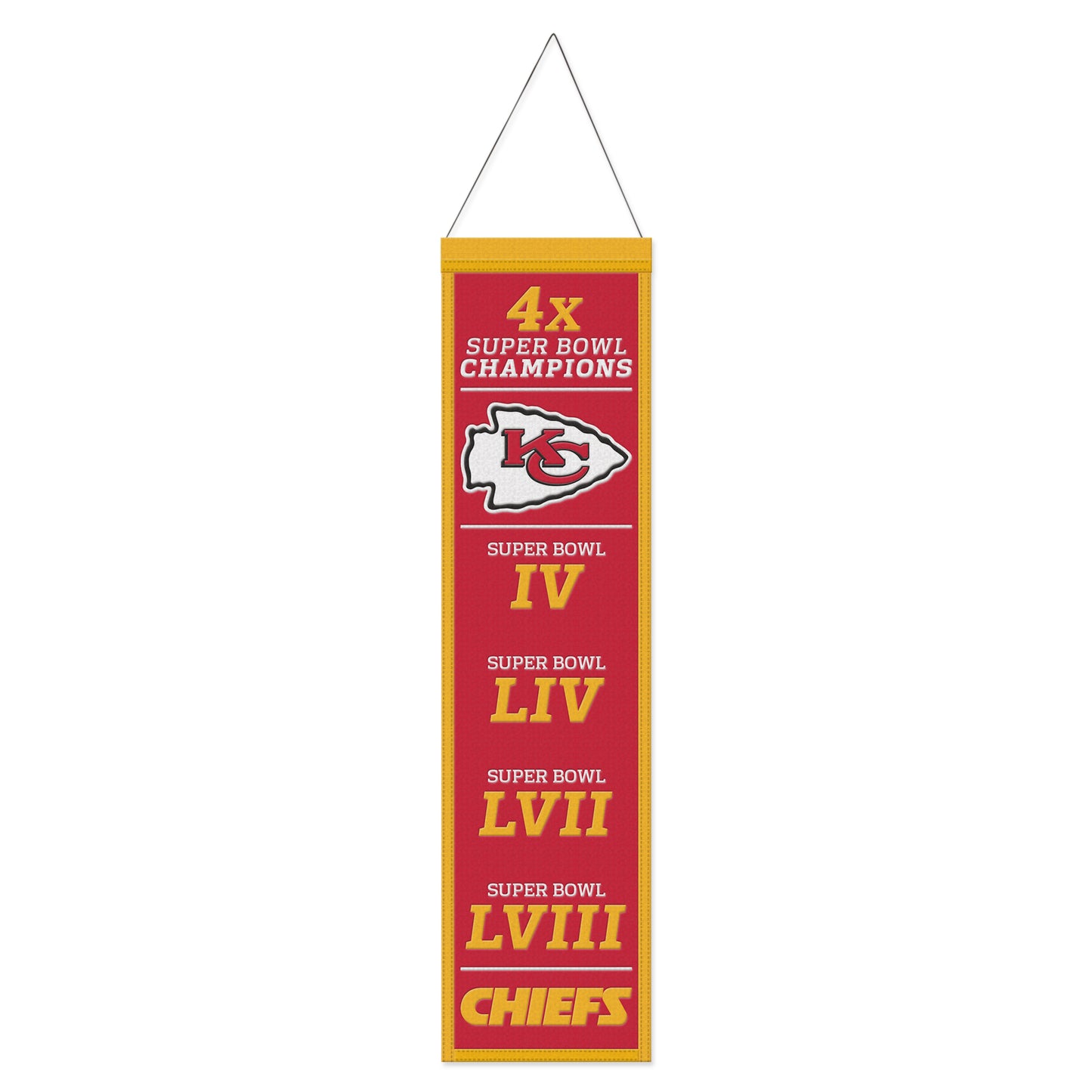 Kansas City Chiefs Wincraft 4-Time Super Bowl Champions Legacy Wool Banner