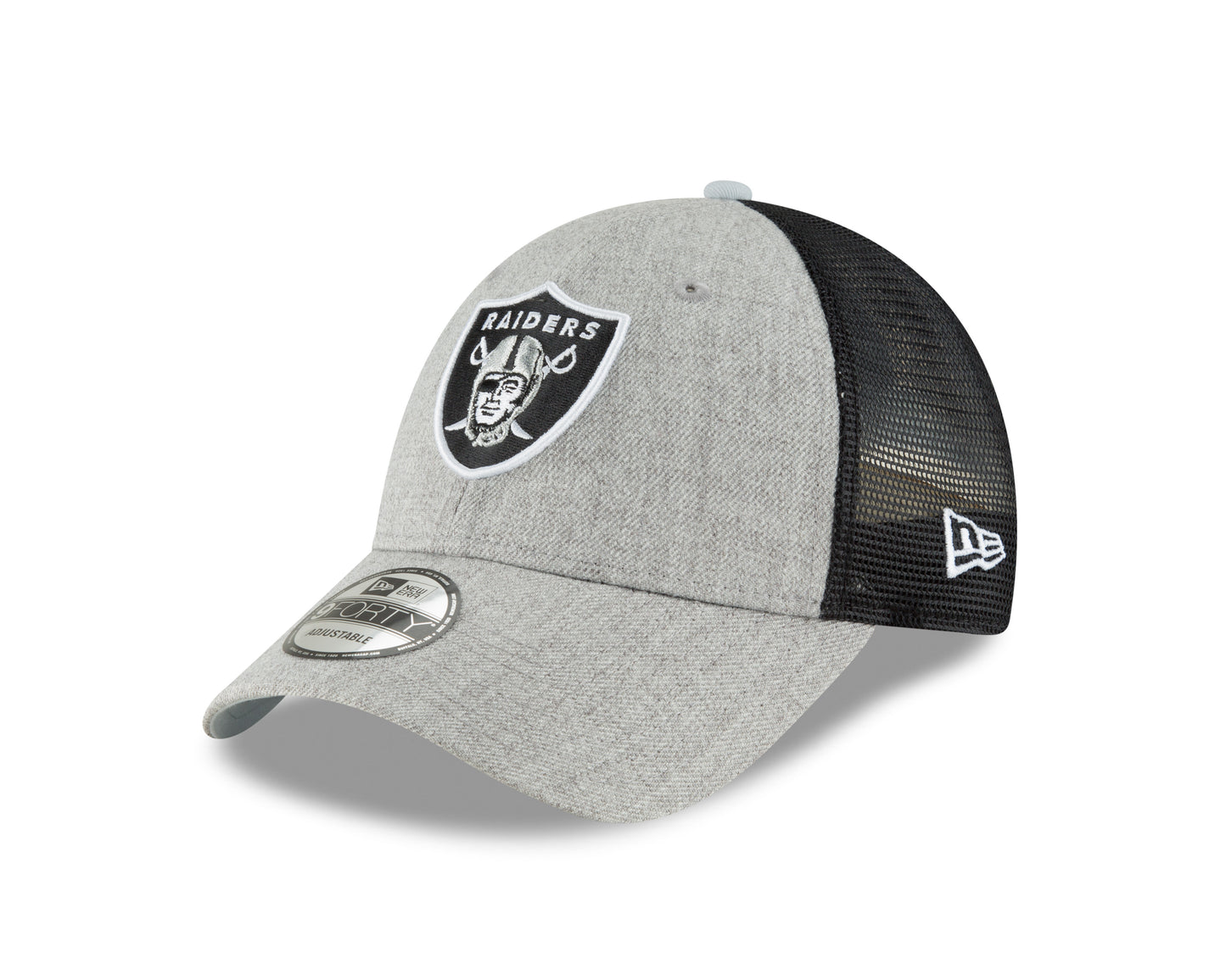 Las Vegas Raiders New Era Team Heathered Turn 9FORTY Adjustable Hat - Gray
