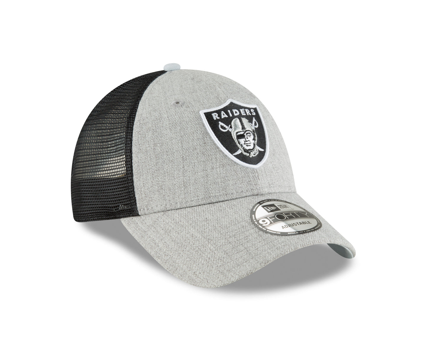 Las Vegas Raiders New Era Team Heathered Turn 9FORTY Adjustable Hat - Gray