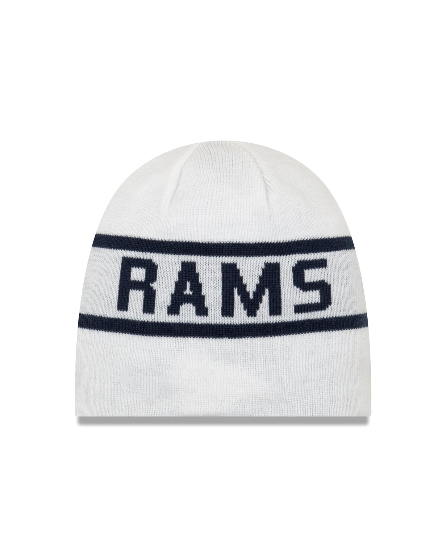 Los Angeles Rams New Era Stripe Reversible Knit Hat - White / Blue