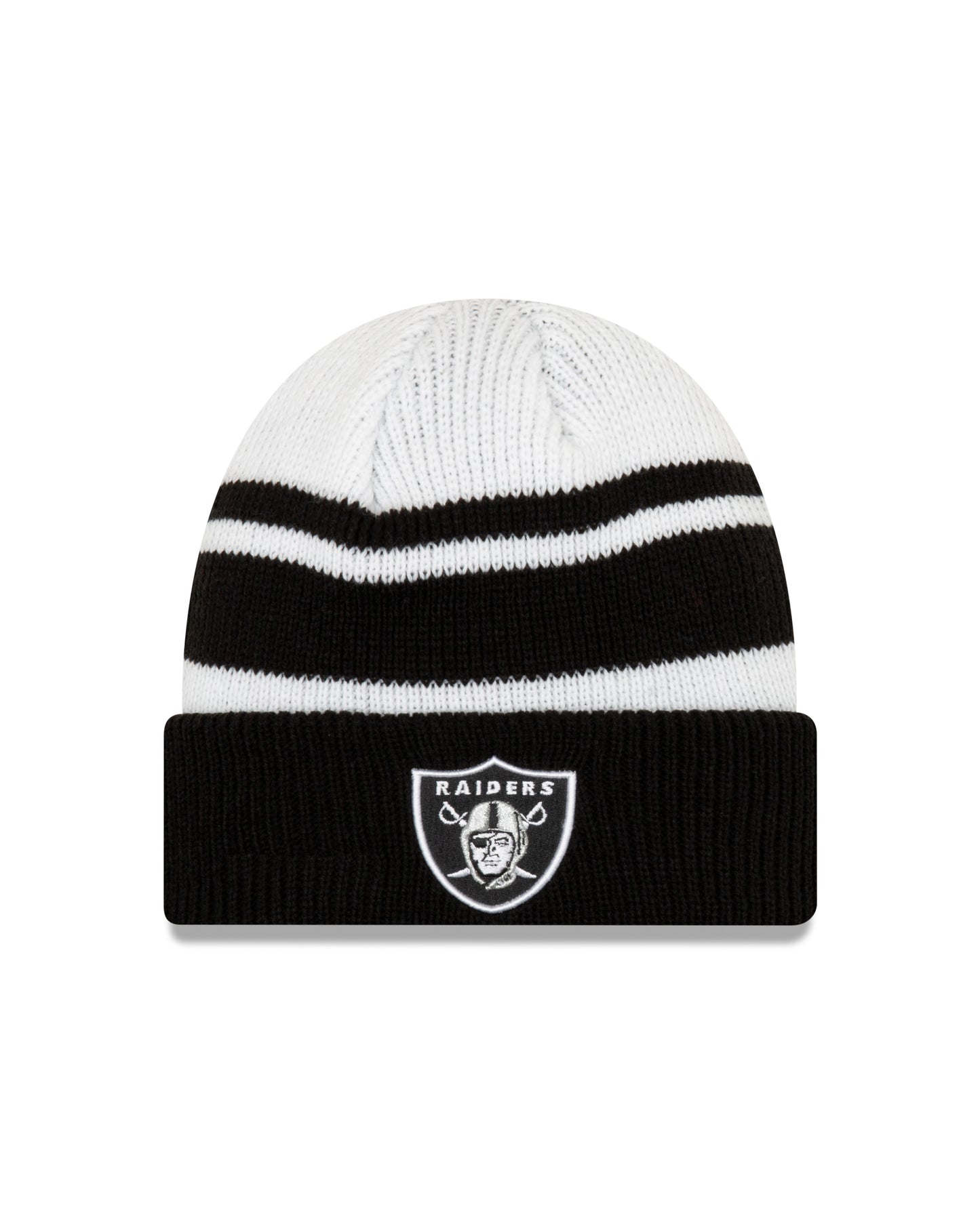 Las Vegas Raiders New Era Black/White Knit Cozy Cuffed Knit Hat
