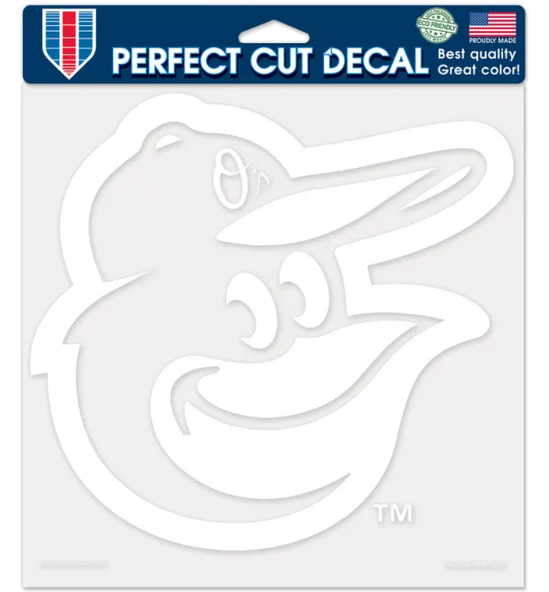 Baltimore Orioles Wincraft Perfect Cut White Decal 8"X8"