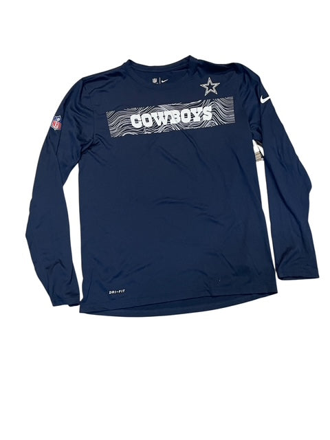 Dallas Cowboys Nike Long Sleeve Sideline Shirt- Navy