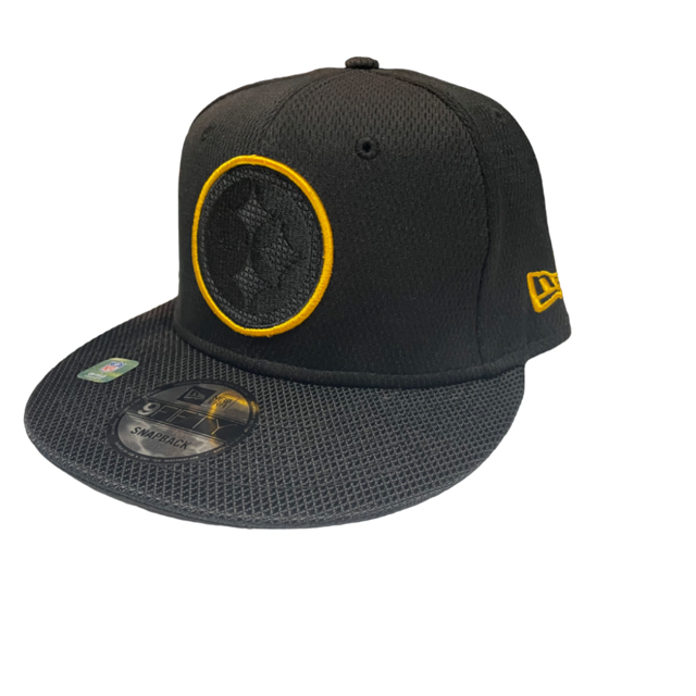 Pittsburgh Steelers New Era Road Sideline 9Fifty Adjustable Hat - Black