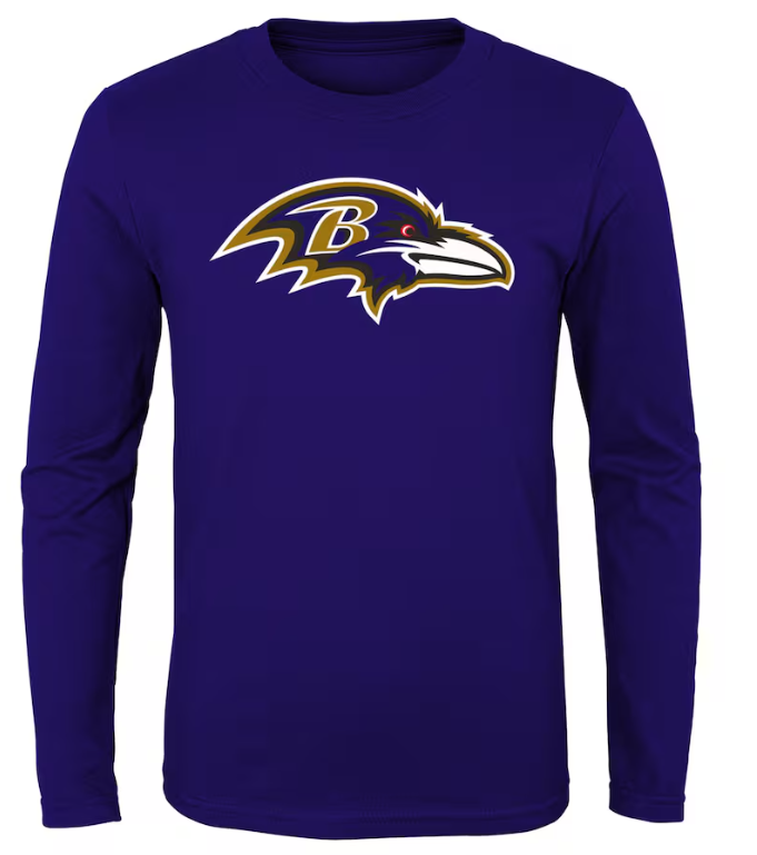Baltimore Ravens Basic Team Logo Toddler Long Sleeve Shirt- Purple