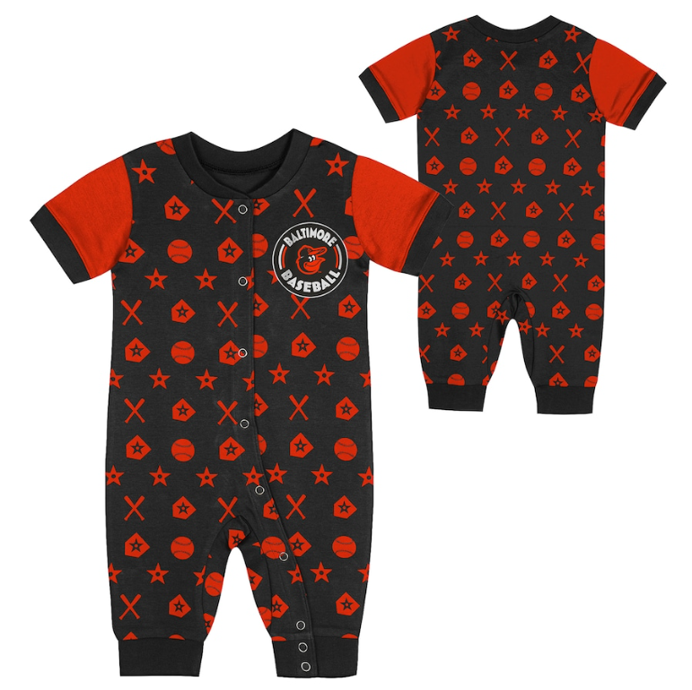 Baltimore Orioles Outerstuff Newborn Hard 90 Coveralls - Black
