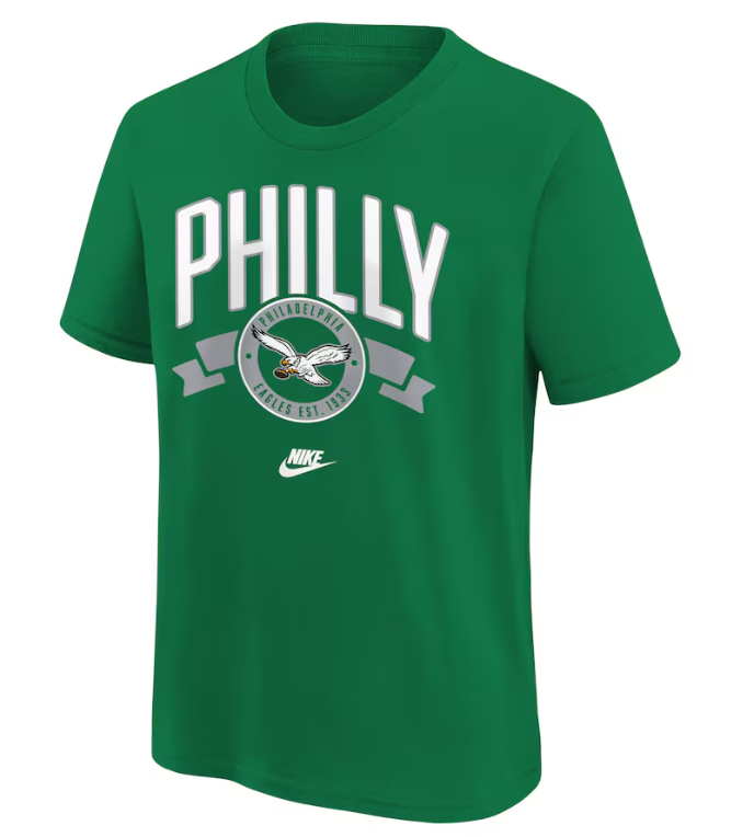 Philadelphia Eagles Nike Pre-School KIDS Kelly Green Rewind Front & Back Essential T-Shirt