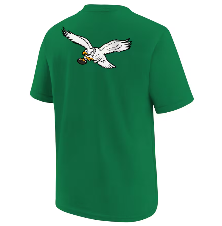 Philadelphia Eagles Nike Pre-School KIDS Kelly Green Rewind Front & Back Essential T-Shirt