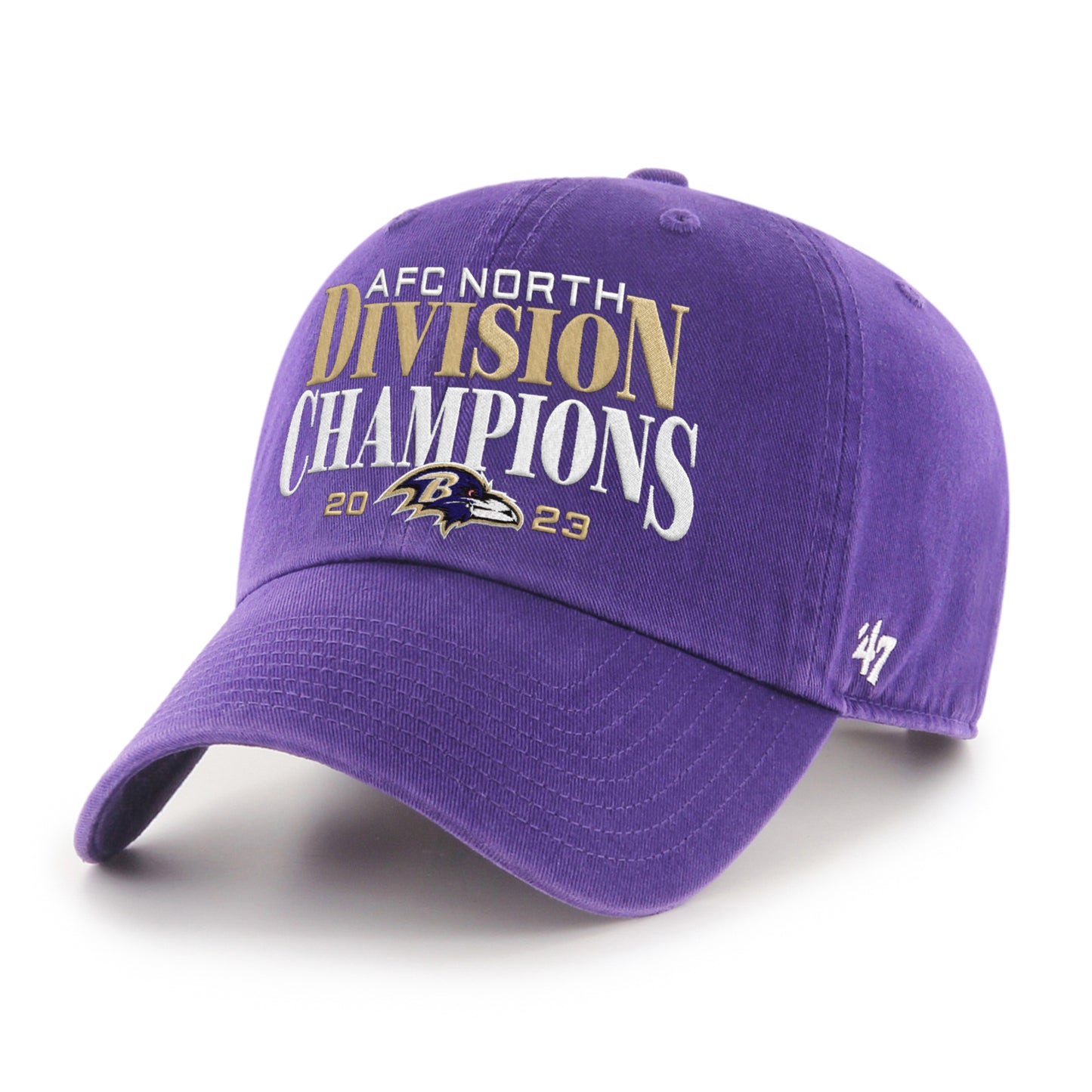 Baltimore Ravens '47 2023 AFC North Division Champions Clean Up Adjustable Hat - Purple