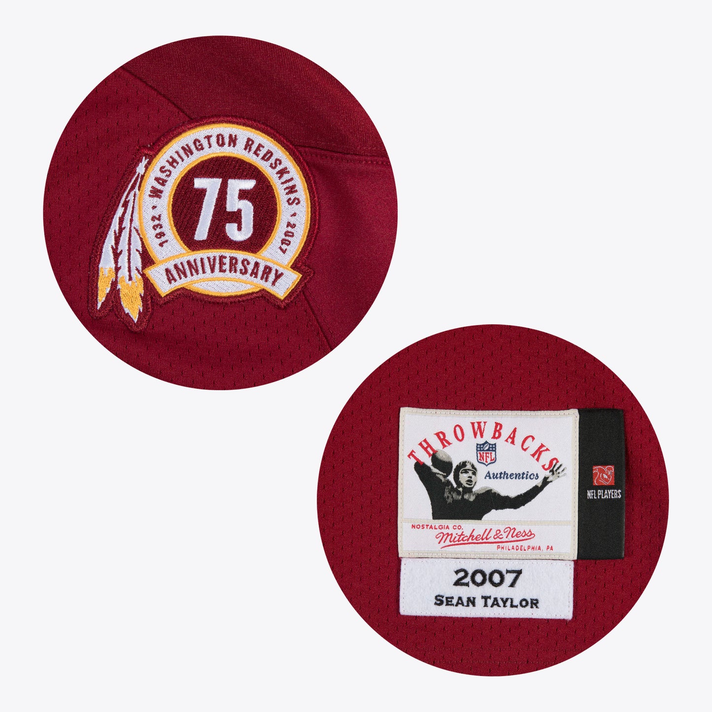 Washington Redskins Mitchell & Ness #21 Sean Taylor 75th Anniversary Authentic Burgundy Jersey