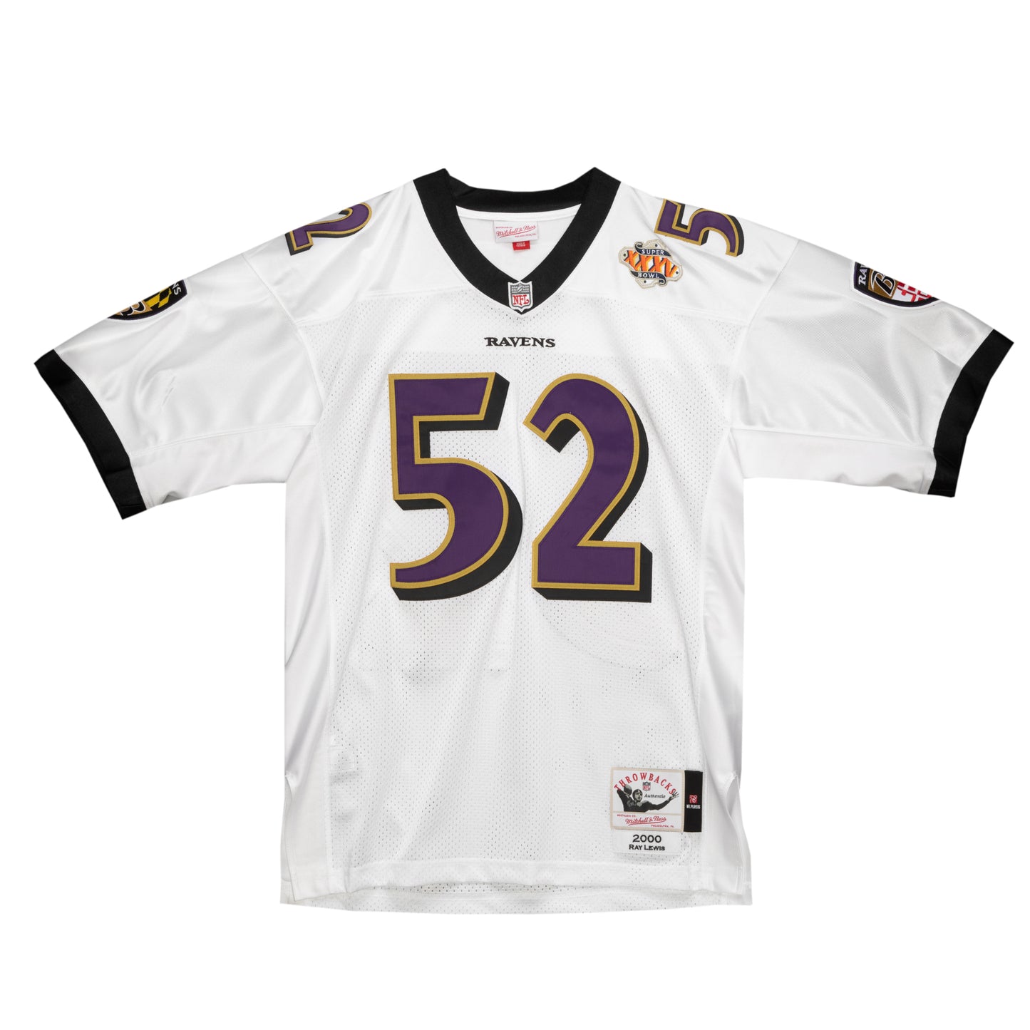 Baltimore Ravens Mitchell & Ness # 52 Ray Lewis Hall Of Fame Authentic White Jersey