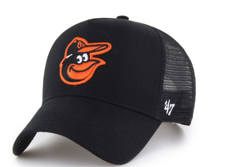 Baltimore Orioles '47 Black Ballpark Offside Adjustable MVP Trucker Hat