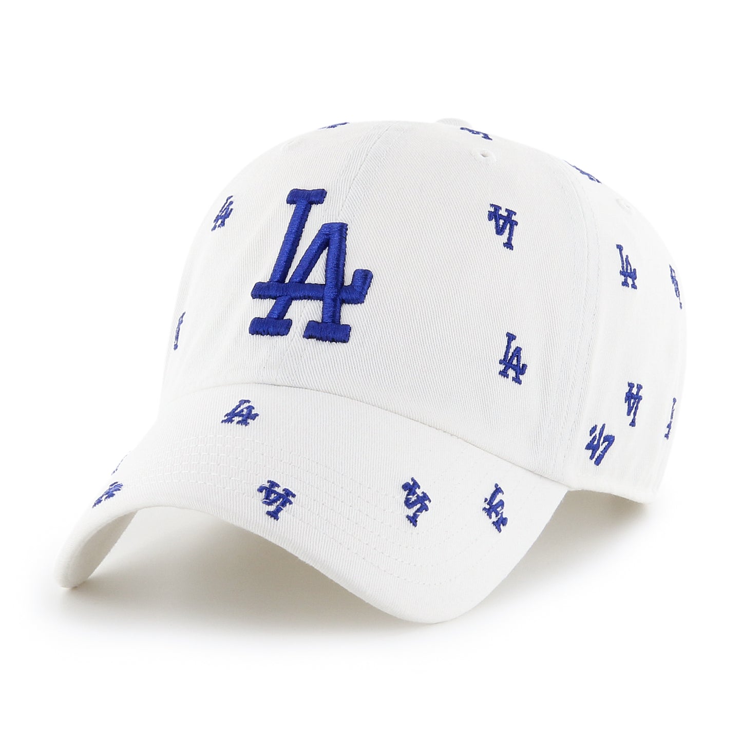 Los Angeles Dodgers '47 White Confetti All Over Women's Clean Up Adjustable Hat