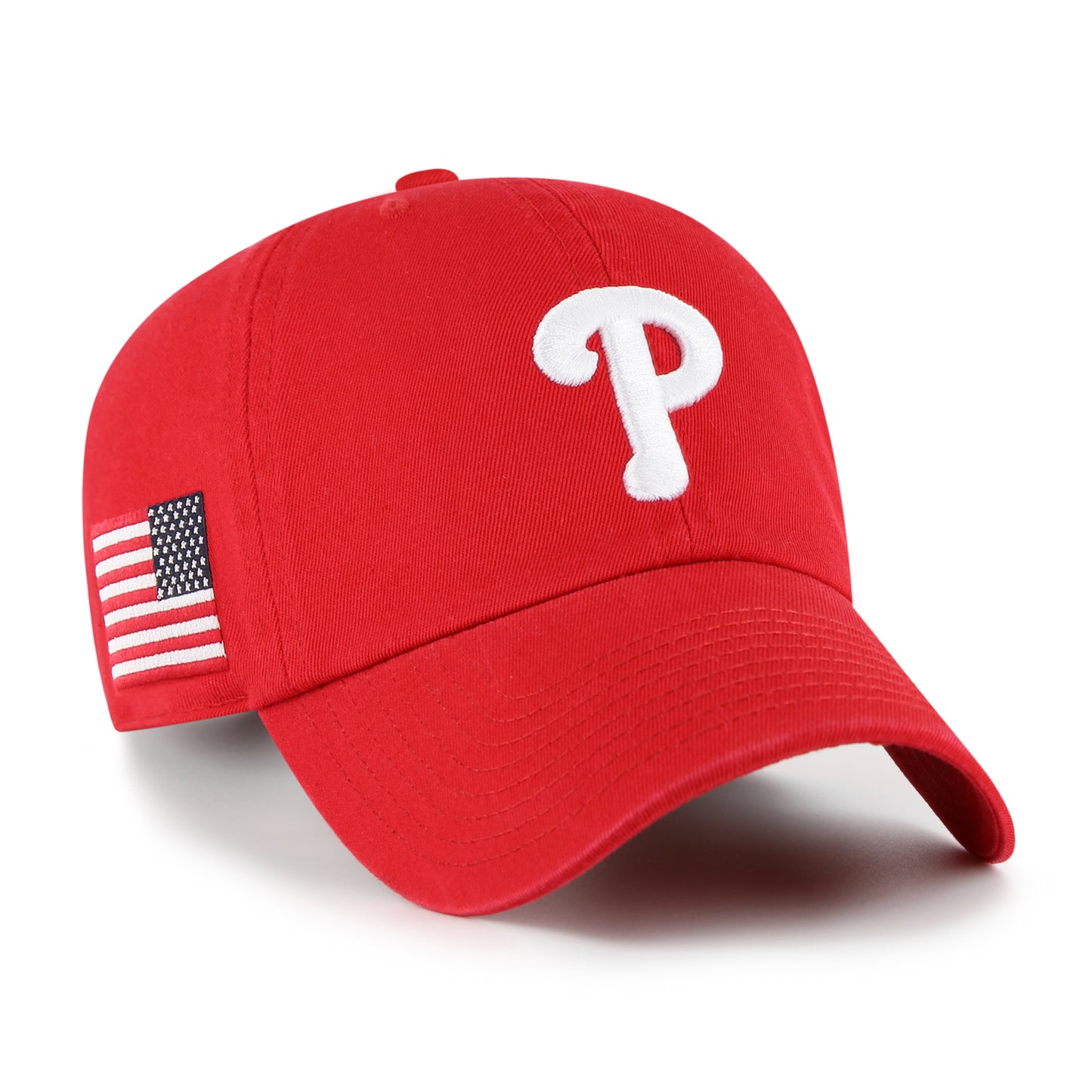 Philadelphia Phillies '47 Heritage American Flag Clean Up Adjustable Hat -Red