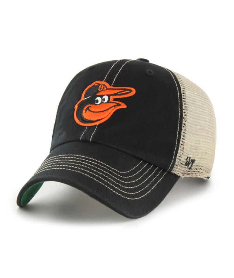 Baltimore Orioles '47 Black Trawler Trucker Mesh Clean Up Hat
