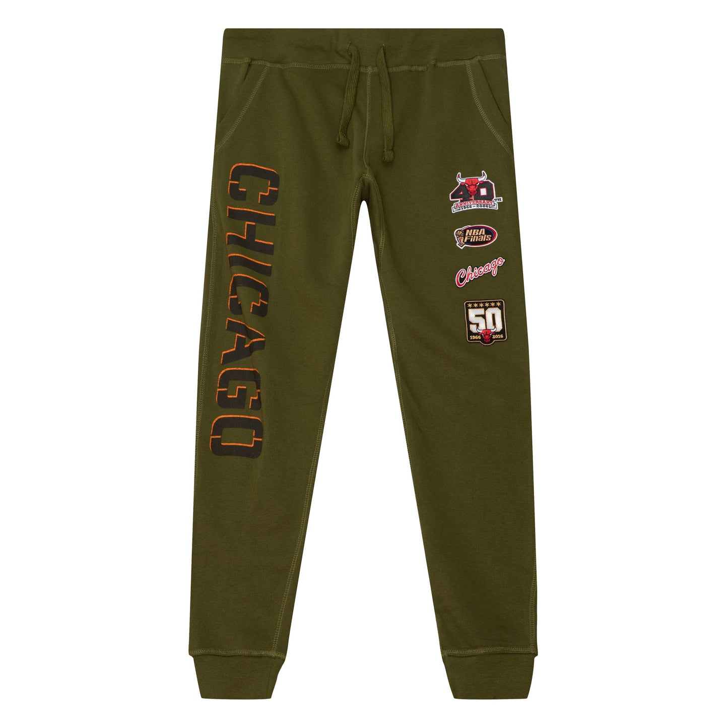 Chicago Bulls Mitchell & Ness Flight Script Olive Joggers