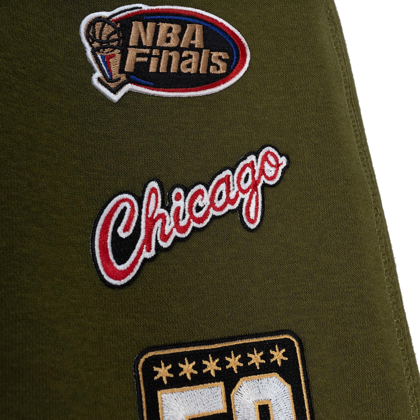 Chicago Bulls Mitchell & Ness Flight Script Olive Joggers
