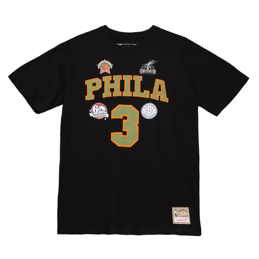 Philadelphia 76ers Mitchell & Ness #3 Allen Iverson Flight Script Player T-shirt