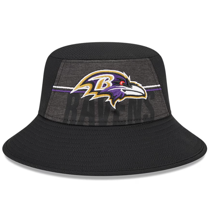 Baltimore Ravens New Era Black NFL Training Camp Stretch Bucket Hat