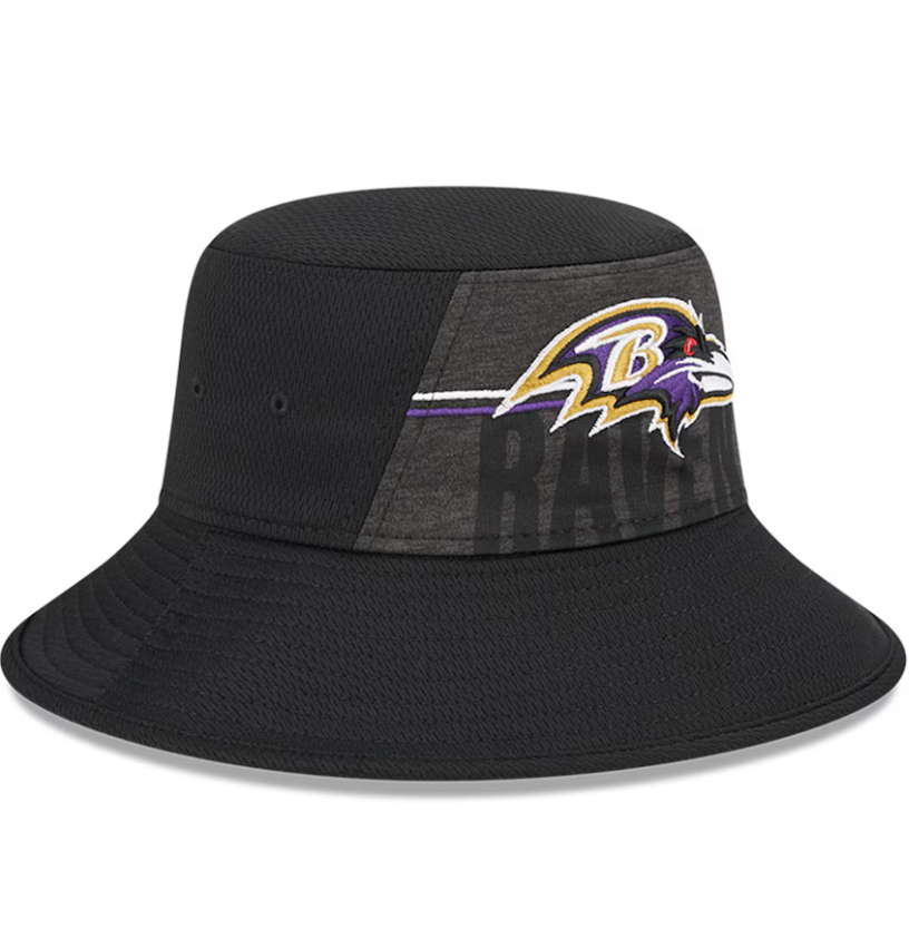 Baltimore Ravens New Era Black NFL Training Camp Stretch Bucket Hat