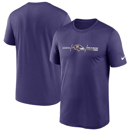Baltimore Ravens Men's Nike Purple "Dri-Fit" Horizontal Lockup Legend T-Shirt