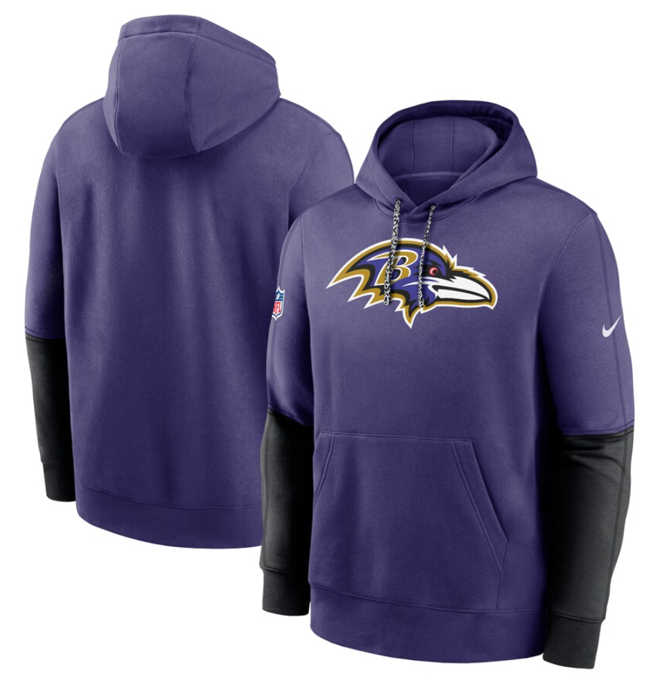 Baltimore Ravens Nike Purple 2024 Sideline Club Pullover Hoodie