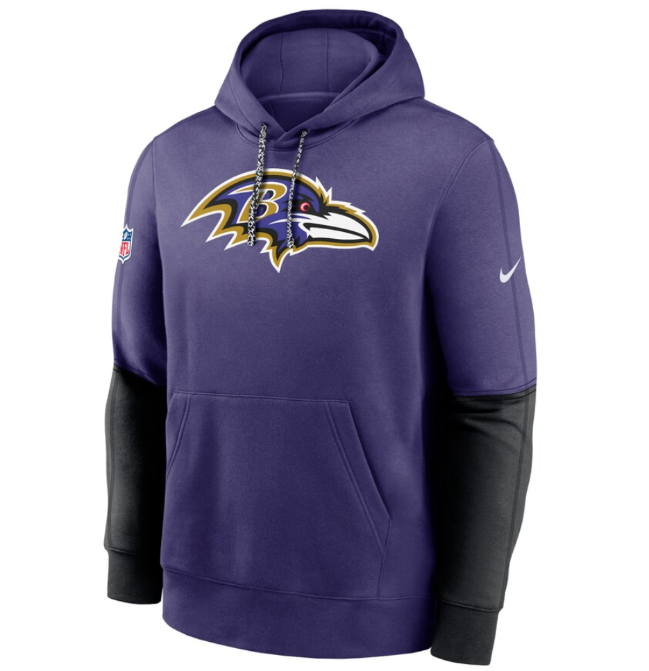 Baltimore Ravens Nike Purple 2024 Sideline Club Pullover Hoodie