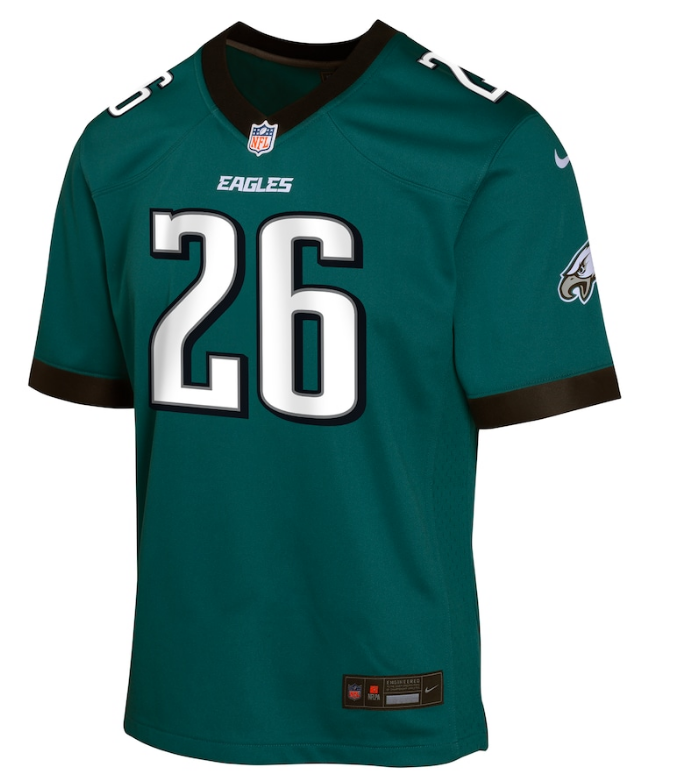 Philadelphia Eagles Nike #26 Saquon Barkley Youth Green Game Jersey