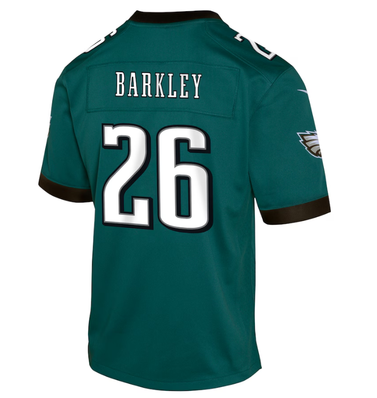 Philadelphia Eagles Nike #26 Saquon Barkley Youth Green Game Jersey