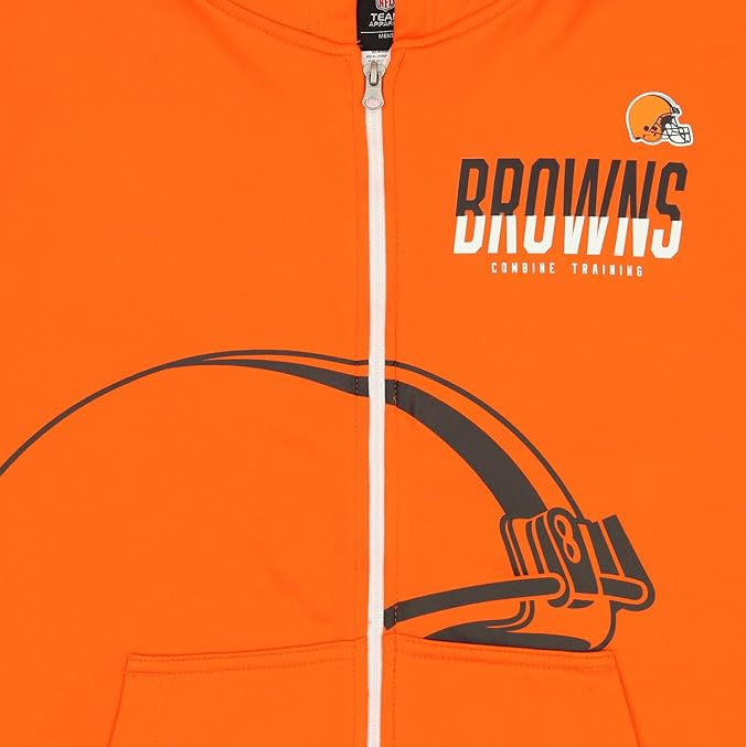 Cleveland Browns New Era Drill Full Zip Hoodie - Orange