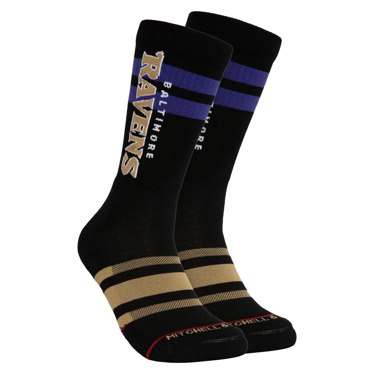 Baltimore Ravens Mitchell & Ness Lateral Black Crew Socks