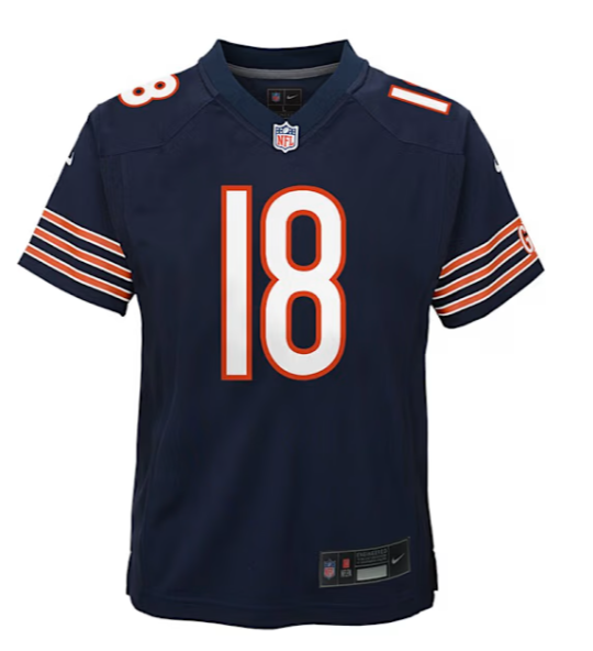 Chicago Bears Nike #18 Caleb Williams Youth Game Jersey -Navy