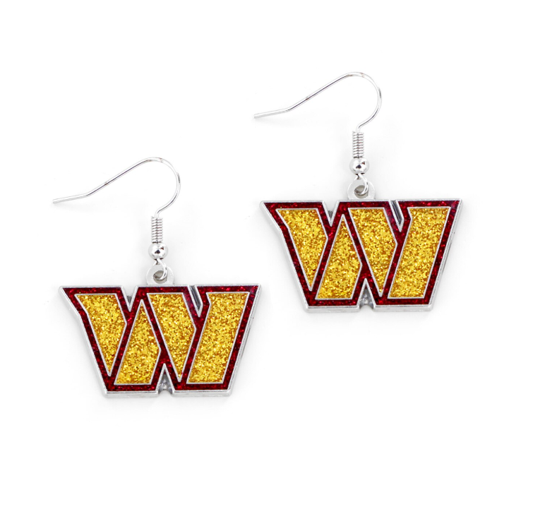 Washington Commanders Glitter Dazzle J-Hook Earrings