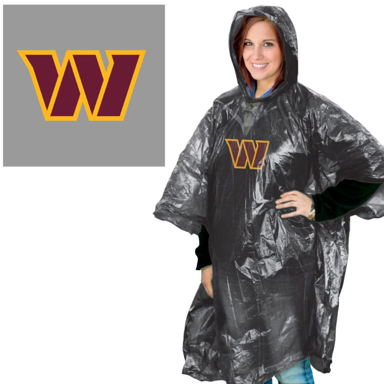 Washington Commanders Wincraft Rain Poncho-Black