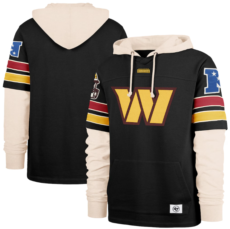 Washington Commanders'47 Split Zone Cornerback Duo Hoodie - Black