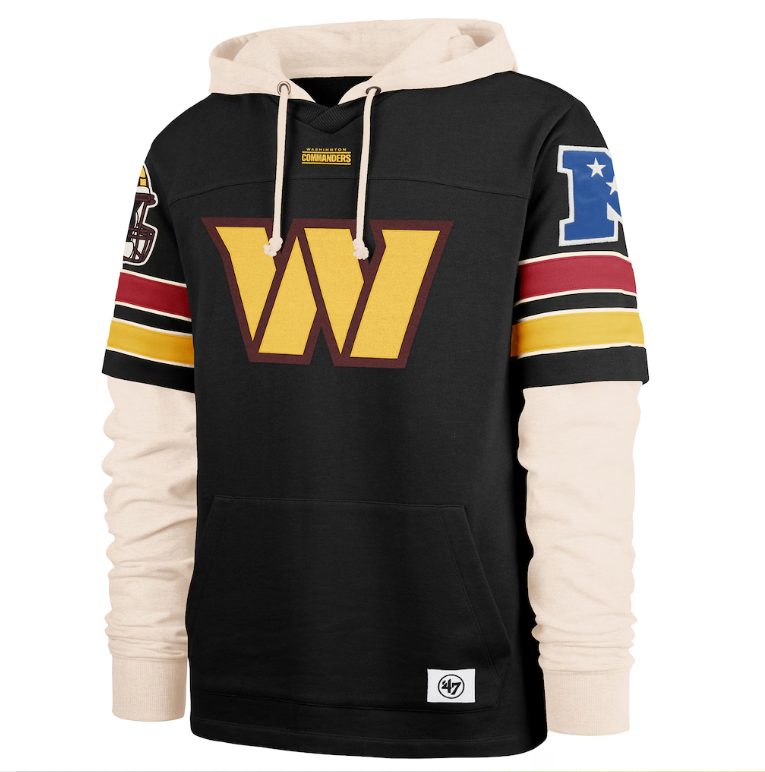 Washington Commanders'47 Split Zone Cornerback Duo Hoodie - Black