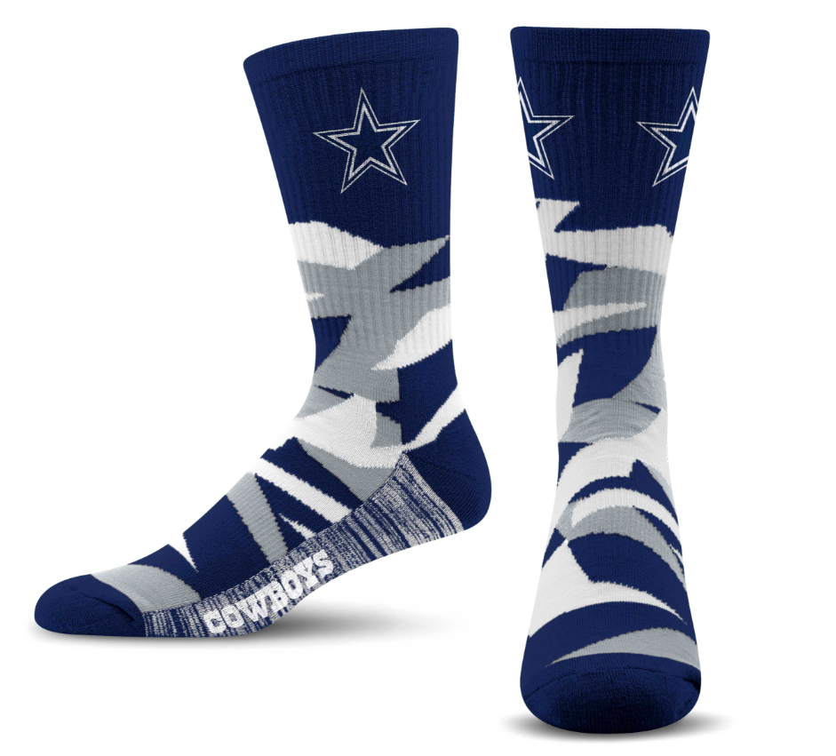Dallas Cowboys For Bare Feet Adult Shattered Camo Socks