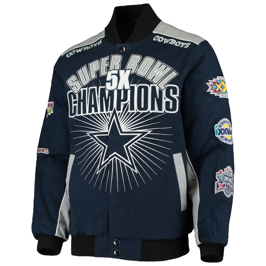 Dallas Cowboys G-III 5 Time Commemorative Twill Triumph Jacket