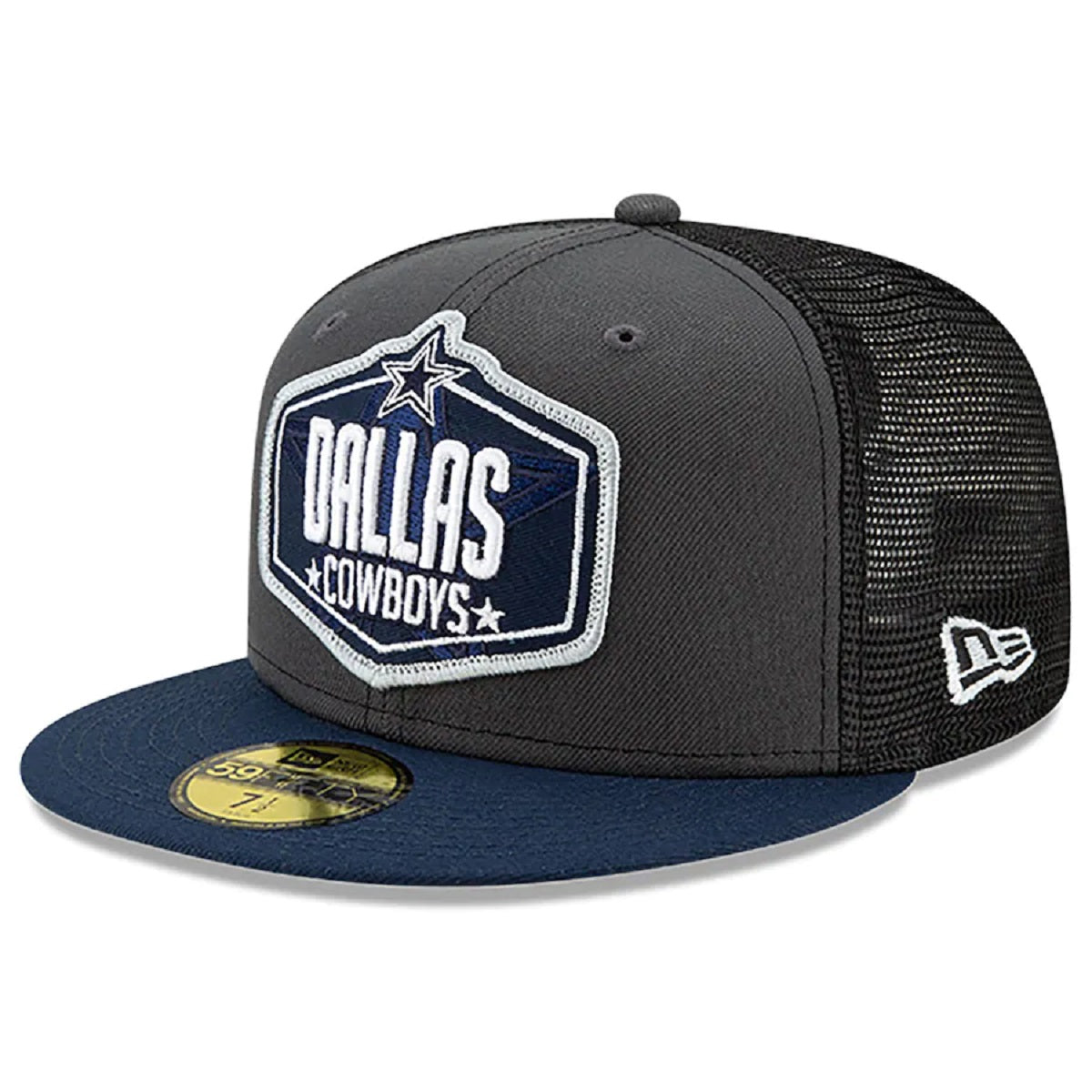 Dallas Cowboys New Era Draft 59FIFTY Trucker Fitted Hat - Gray