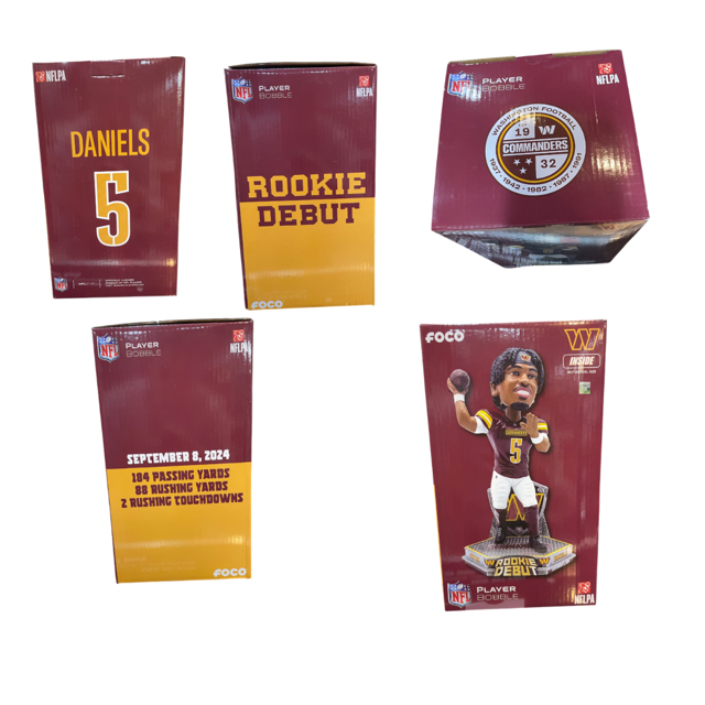 Washington Commanders FOCO Jayden Daniels Rookie Debut 2024 Bobblehead