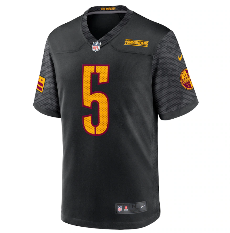 Washington Commanders Nike #5 Jayden Daniels Men's Player Game Jersey - Black