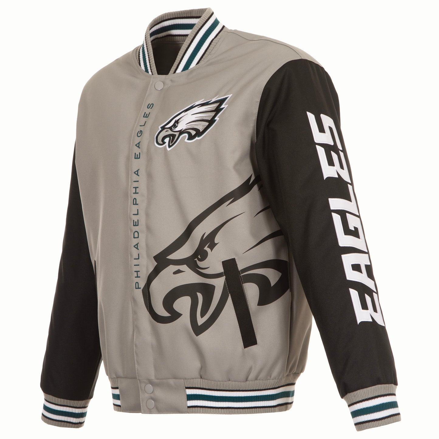 Philadelphia Eagles JH Design Poly-Twill Jacket - Gray