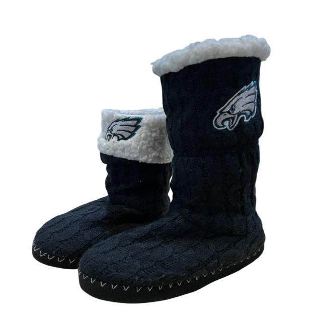 Philadelphia Eagles Women's Fold Over Knit Cable Boots