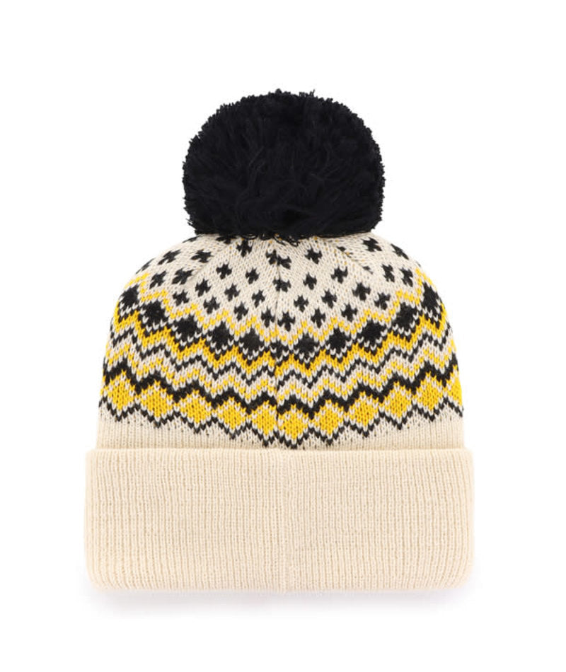 Pittsburgh Steelers '47 Brand Womens Elsa Cuffed Knit Hat with Pom