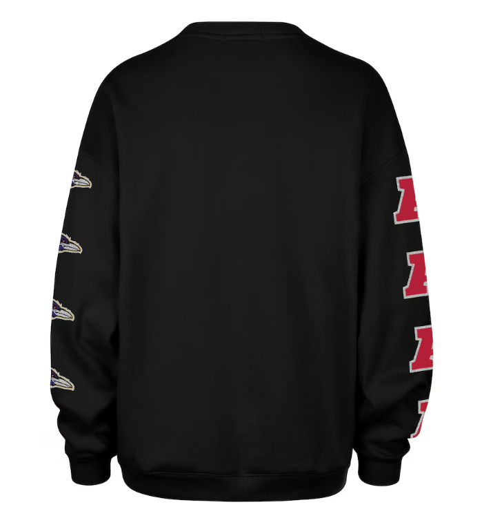 Baltimore Ravens '47 Women's Go Big Oversized Pullover Sweatshirt - Black