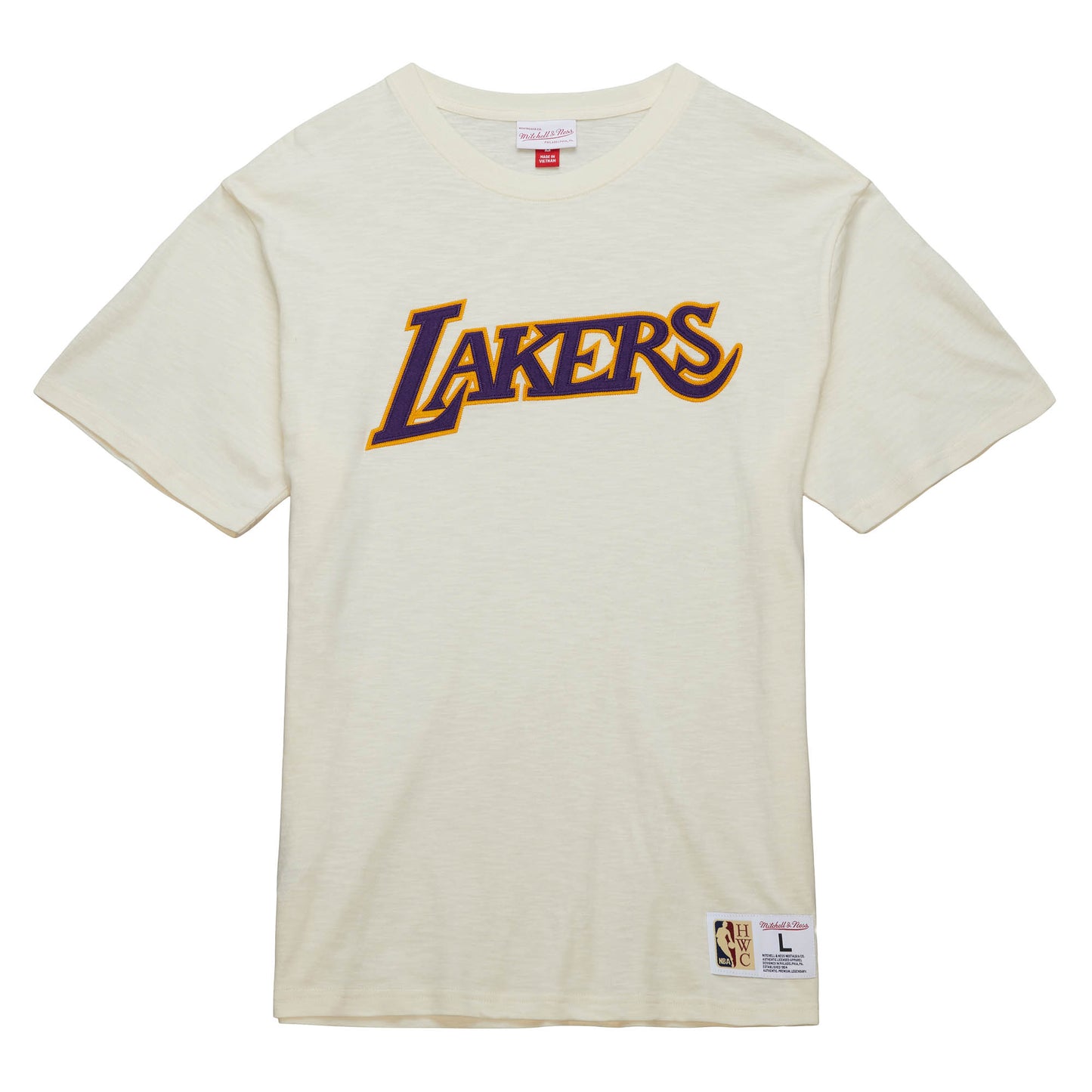 Los Angeles Lakers Mitchell & Ness Heritage Vintage Slub T-Shirt- Cream